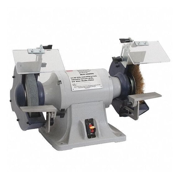 Dayton Bench Grinder, 8 in Max. Wheel Dia, 36 Grinding Wheel Grit 499F65