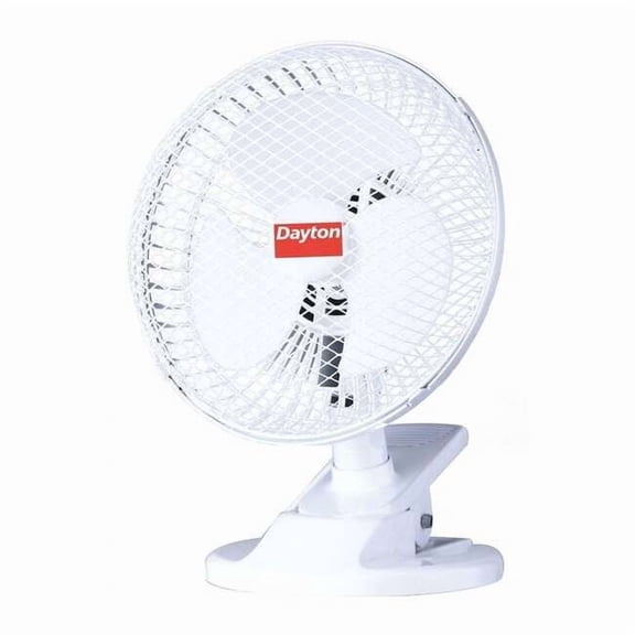 6" Blade Dia Table & Floor Fan, Non-Oscillating, 2 Speeds, 120VAC, White 410C95