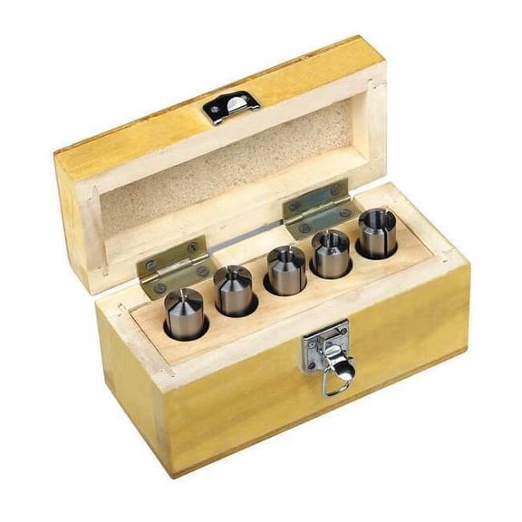 Dayton Round Collet Set, MT2,3/8in-16, 5 Pcs 5TXG0