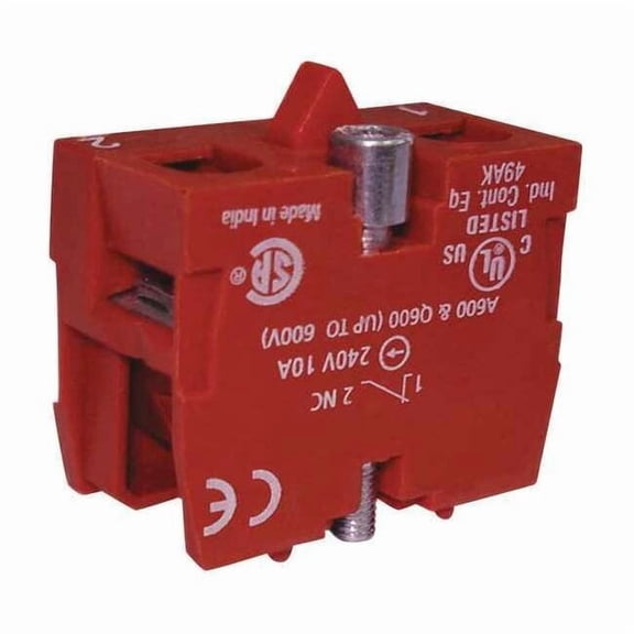 Dayton Contact Block, Black/Red, 1NC, 22 mm 35V483