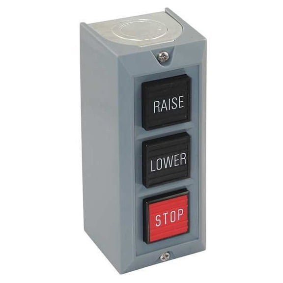 Dayton Control Station, 3 Push Buttons, Blk/Red 20C798