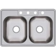 thumbnail image 1 of Dayton D233224 Equal Double Bowl Top Mount Stainless Steel Sink, 1 of 10