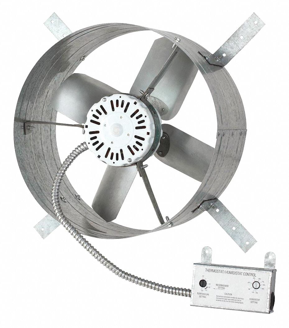 Steel Gable Mount Attic Ventilator with Humidistat and Thermostat