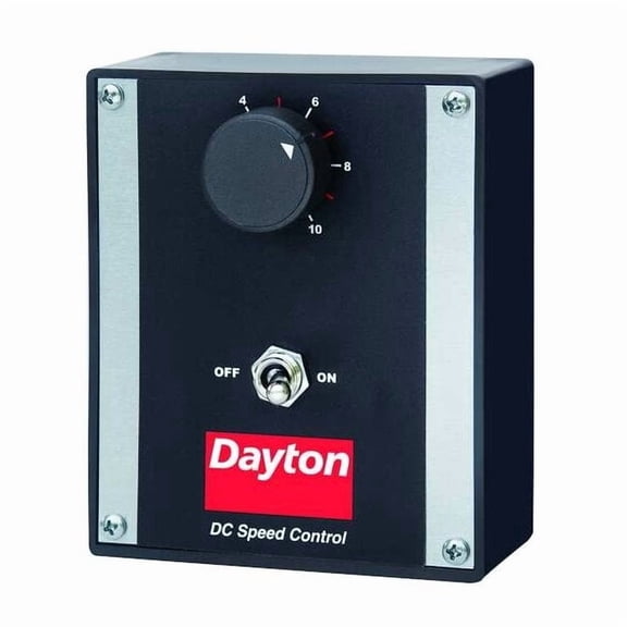 DC Speed Control, SCR, Enclosed, NEMA 1, 2A Max Current, 0 to 90/180V DC, ON/OFF, 25:1 4Z527