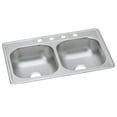 thumbnail image 1 of Dayton Stainless Steel 33" x 22" x 7-1/16", 1-Hole Equal Double Bowl Drop-in Sink, 1 of 7