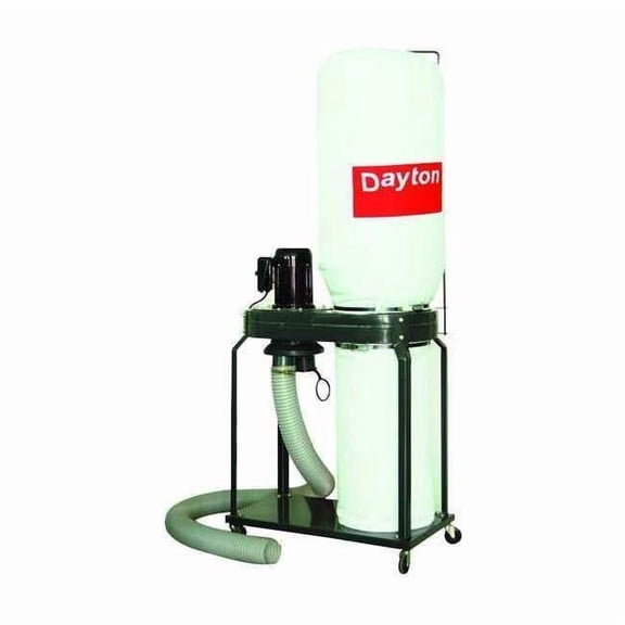 Dayton Wood Dust Collector, 1,100 cfm CFM Max Flow, 1 1/2 hp, Single Phase 3AA28