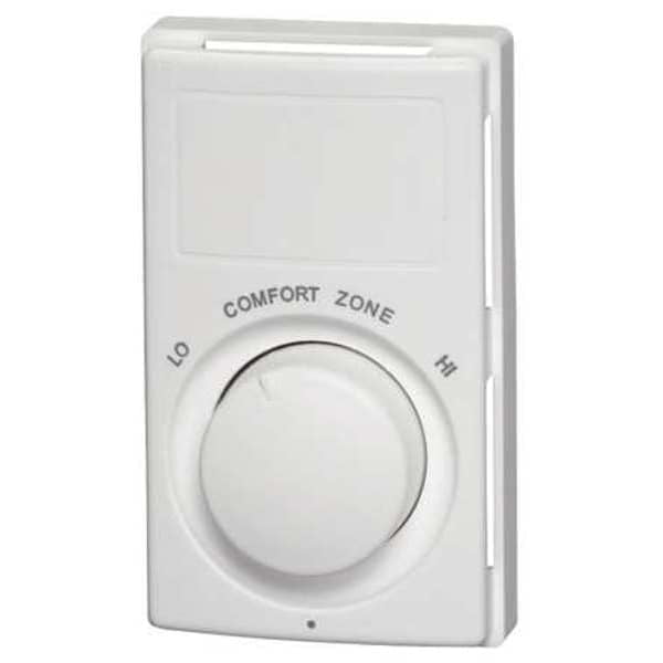 White Mechanical Single Pole Baseboard Heater Thermostat