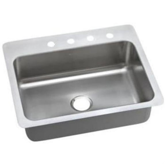 Dayton Elite Stainless Steel Single Bowl Dual & Universal Mount Sink - 4 Faucet Holes