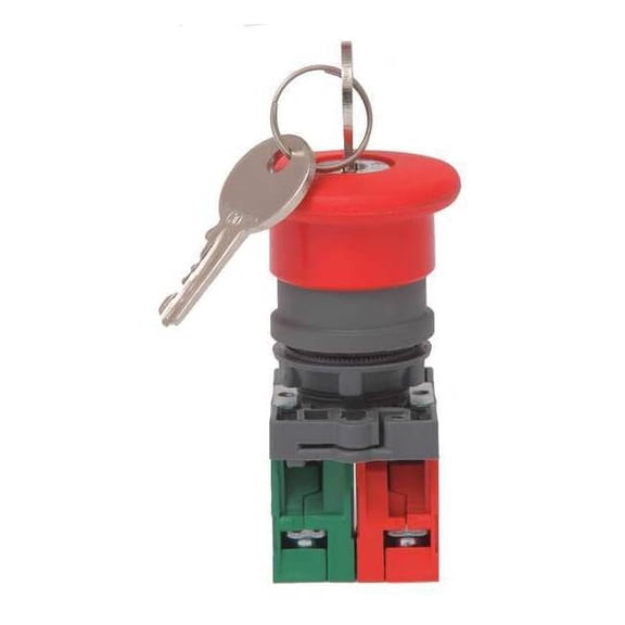Dayton Emergency Stop Push Button, 22 mm, 1NO/1NC, Red 32UK35