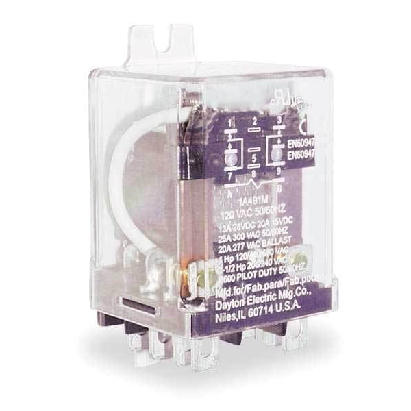 Relay 3059 Dayton Enclosed Power Relay,8 Pin,120VAC,DPDT 1A491 - Walmart.com