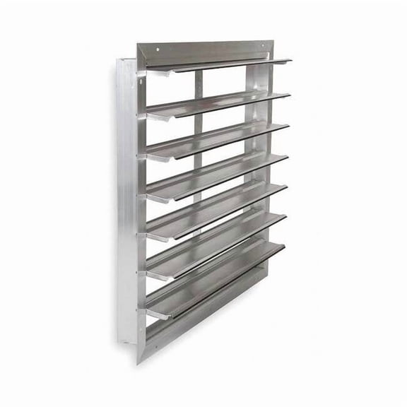 10 in 13"H-W 5 1/4"L Aluminum Backdraft Damper, 10-1/2 in x 10-1/2 in, Aluminum 3HHN4