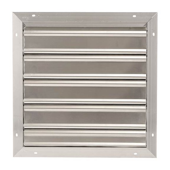 18 in 21"H-W 5 1/4"L Aluminum Backdraft Damper, 18-1/2 in x 18-1/2 in, Aluminum