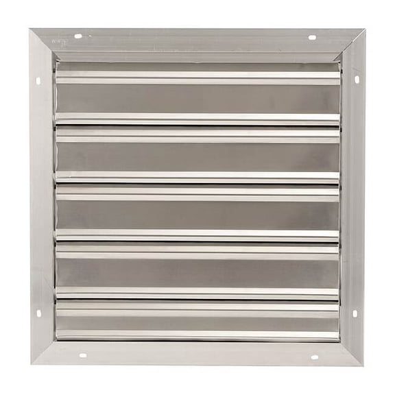 20 in 23"H-W 5 1/4"L Aluminum Backdraft Damper, 20-1/2 in x 20-1/2 in, Aluminum