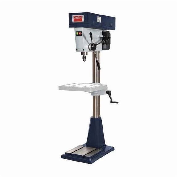 Floor Drill Press, Belt Drive, 1 hp, 115/230V AC V, 20 in Swing, 12 Speed