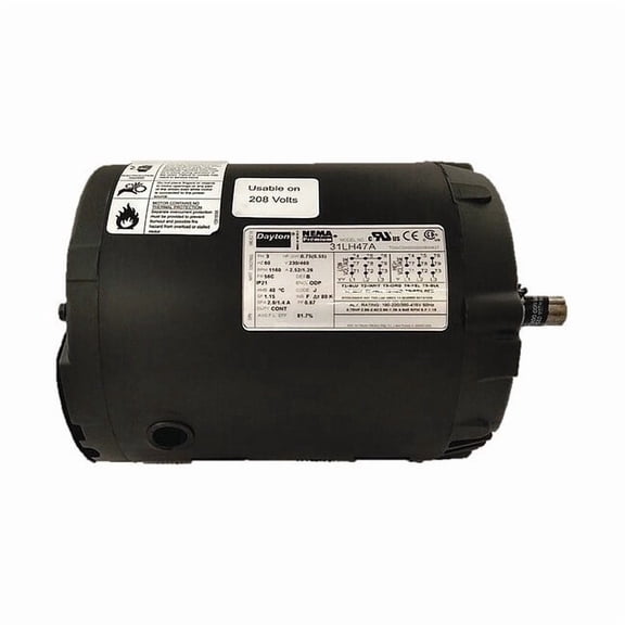 Three-Phase General Purpose Motor, 3/4 HP, 56C Frame, 230/460V AC Voltage, 1150 Nameplate RPM