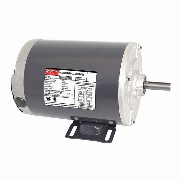 Three-Phase General Purpose Motor, 3/4 HP, 56 Frame, 208-230/460V AC Voltage, 1,725 Nameplate RPM