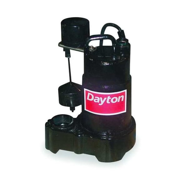 Dayton 1/3 HP 1-1/2" F Submersible Sump Pump 120V AC Vertical 3BB70