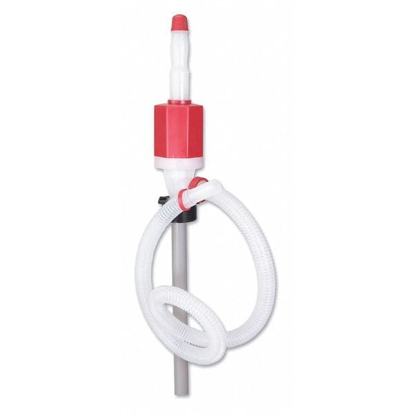 Hand Operated Red and White Polyethylene Drum Pump
