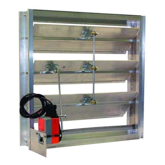 Dayton Flanged Frame Motorized Damper,100-240V 5NKK2