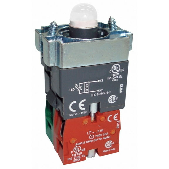 Dayton Lamp Module and Contact Block,1NO/1NC 30G190