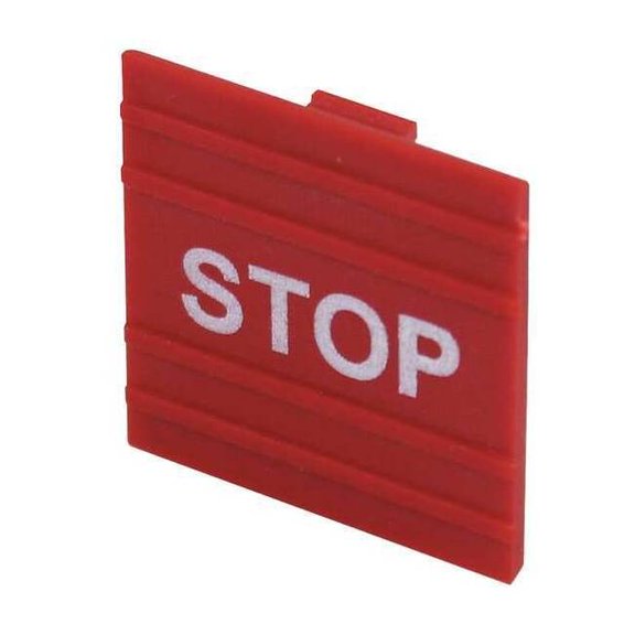 Dayton Legend Plate, Stop, Red/White, Square 32J083