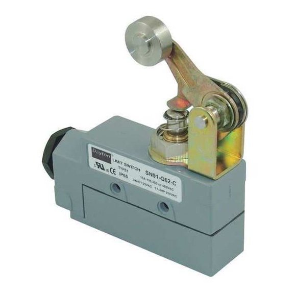 Dayton Limit Switch, Roller Lever Plunger, SPDT 12T909