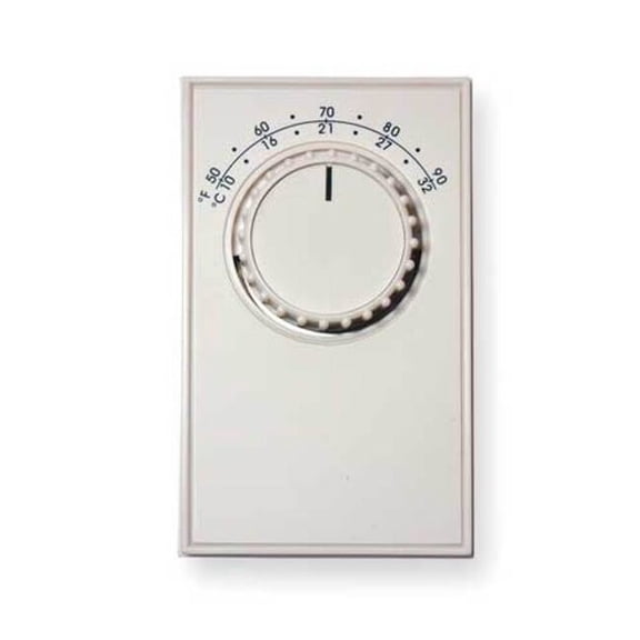Dayton Line Volt NP Analog Tstat 1H,White,SPST 4PU49C