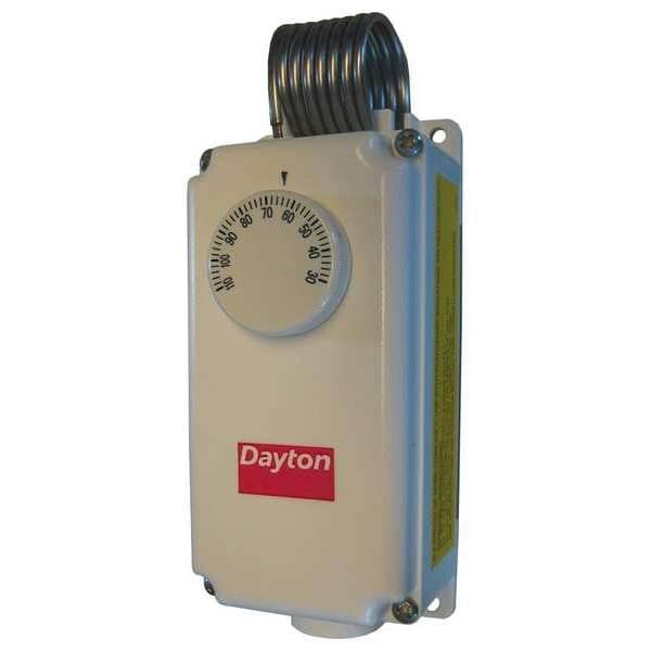 Dayton White Plastic Line Voltage Mechanical Thermostat