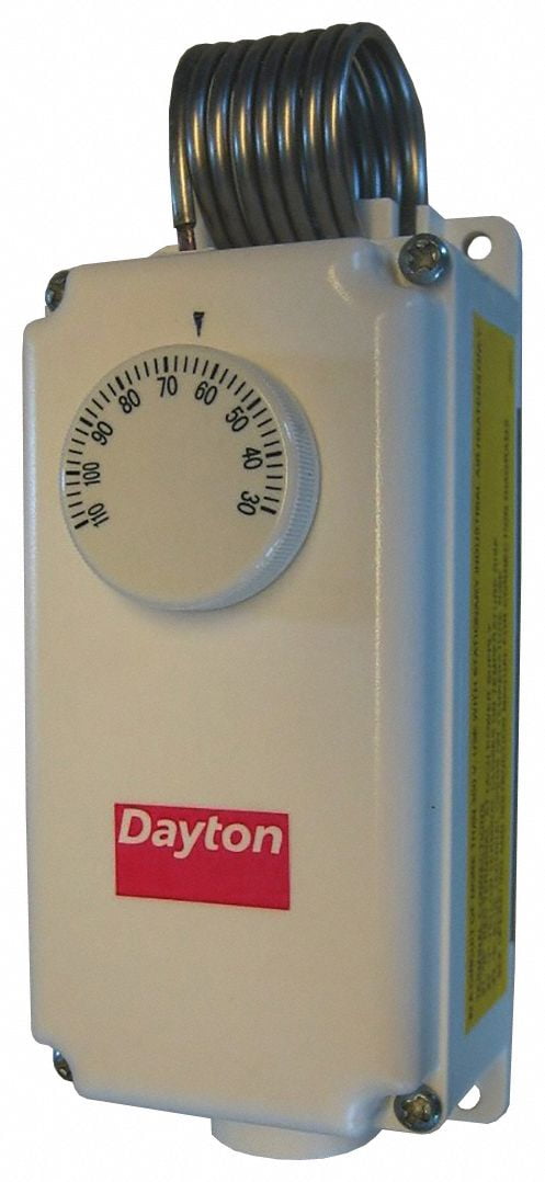 Dayton White Plastic Line Voltage Mechanical Thermostat