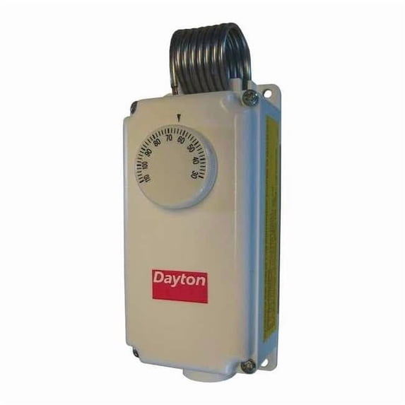 Dayton Mech Tstat,Heat or Cool,Plastic,110/30F 6EDY3