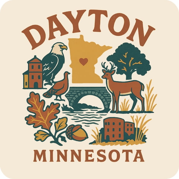 Dayton Minnesota Keepsakes Souvenir Vinyl Sticker – Destination Travel Keepsake Collectible (3-Inches Wide)