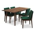 thumbnail image 1 of Ashcroft Dayton Modern Solid Wood Dining Table and 4 Dining Chair Set in Walnut, 1 of 7
