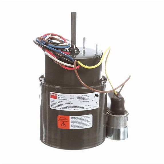 HVAC Motor, Totally Enclosed Fan-Cooled, 1/8 HP, 3,000 Nameplate RPM, 1 Speed, 115V AC, 1.3 A