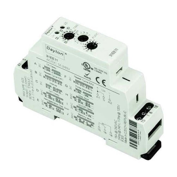 Multifunction Time Delay Relay, 10 Functions 12 to 240V AC/DC, SPDT
