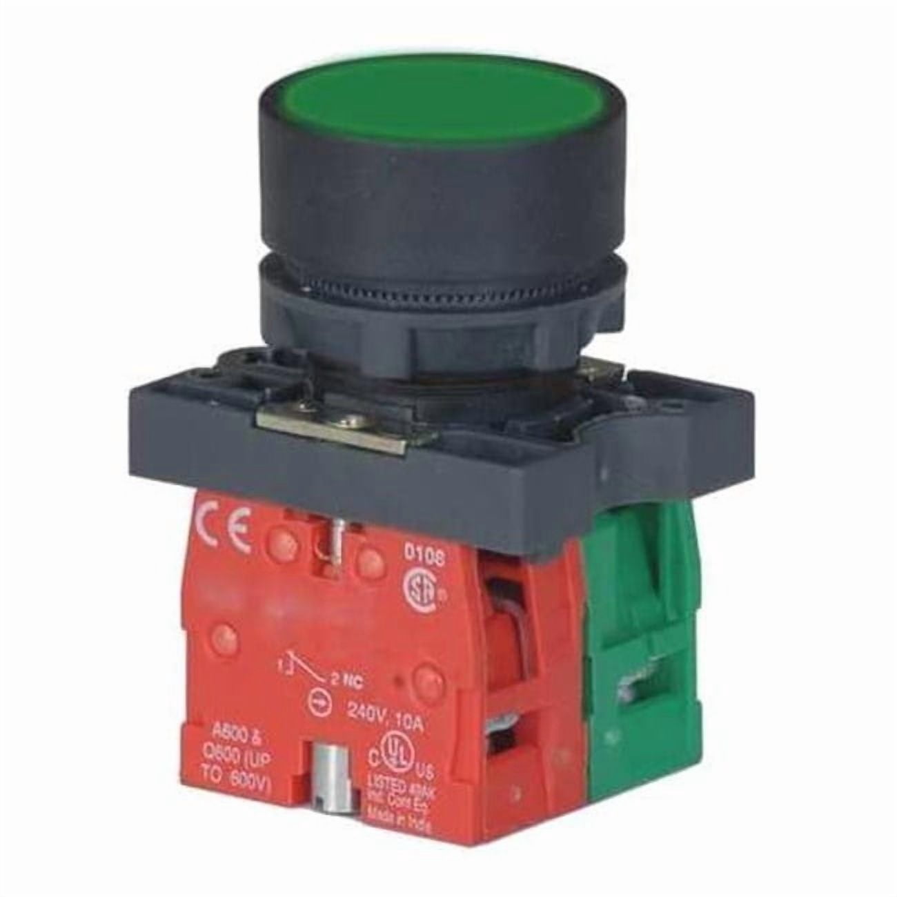 Dayton Push Button Operator, 22 mm, 1NO/1NC, Green 30G233 - Walmart.com