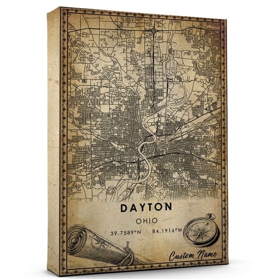 Dayton Ohio Map Poster, Ohio Map Art Poster, Canvas, Dayton Ohio Map City style Watercolor art Poster, Dayton Ohio Map Canvas - 89AZ1342