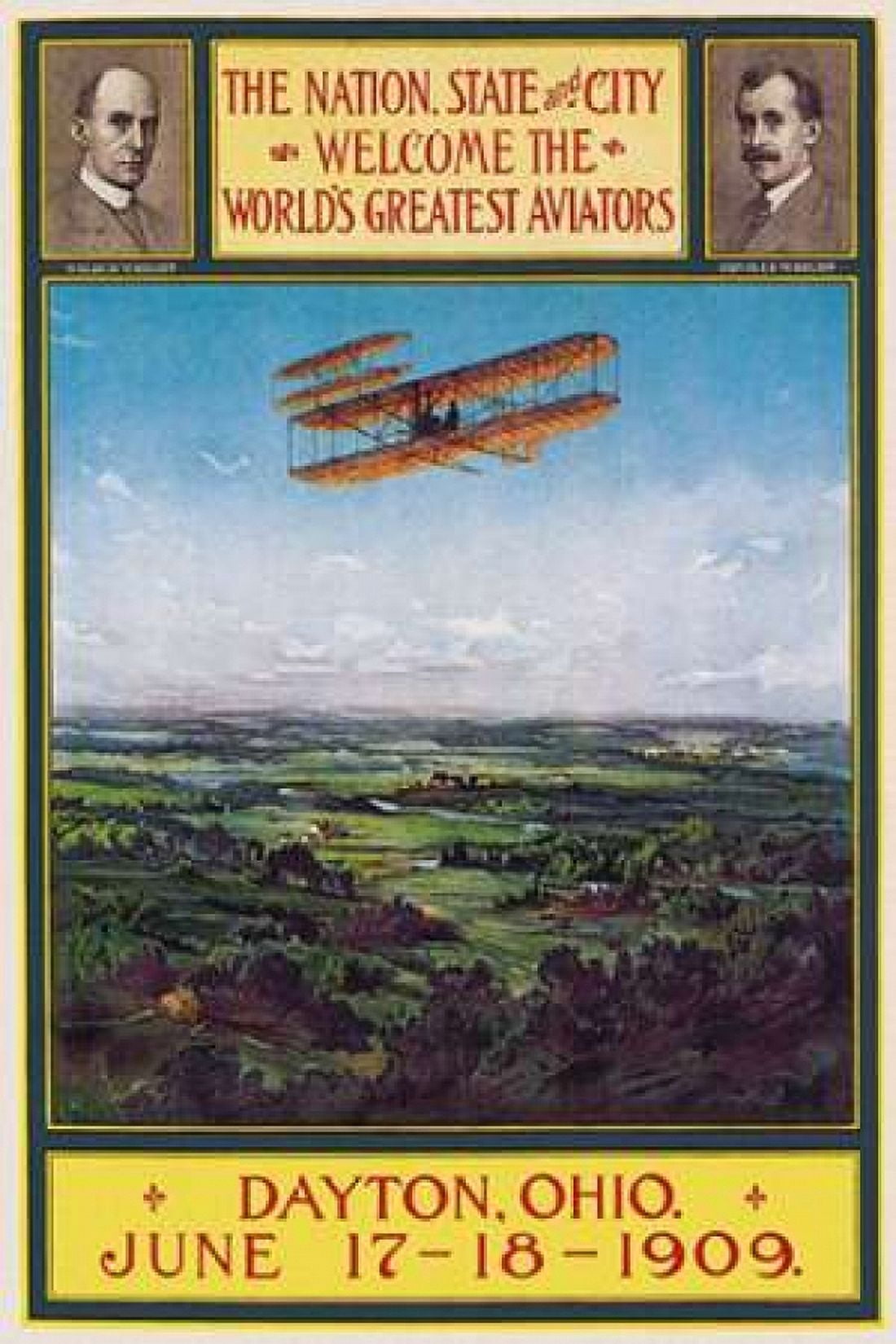 Dayton Ohio Welcomes the Wright Brothers Canvas Art - Walker Litho (12 x 18)