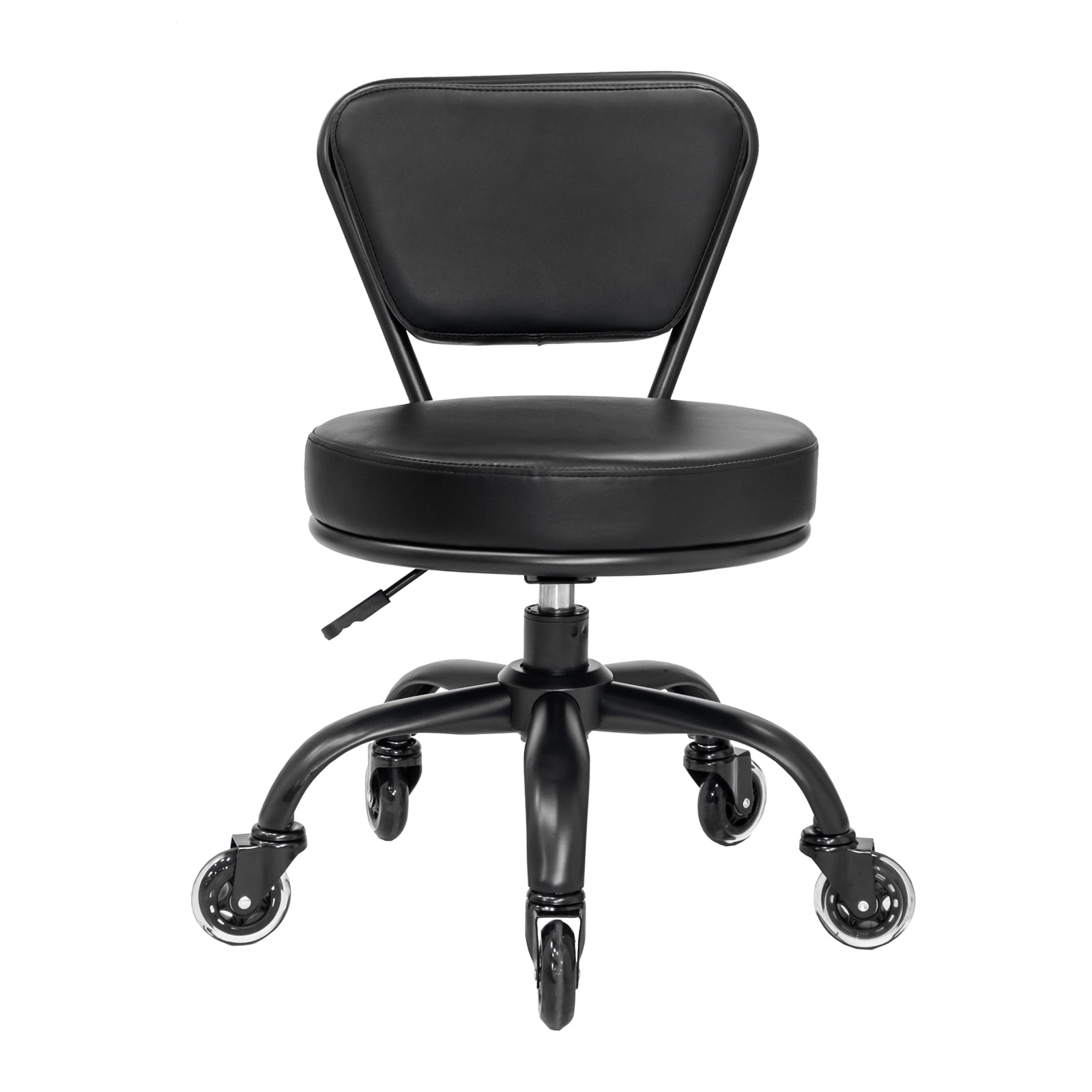 Dayton Pedicure Stool (Matte Black) Pneumatic with Rubber Casters