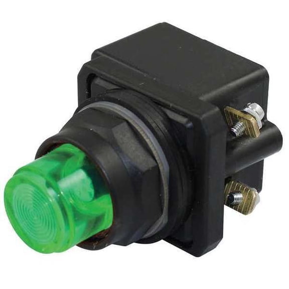 Dayton Pilot Light, Green, 30mm, LED 30G404