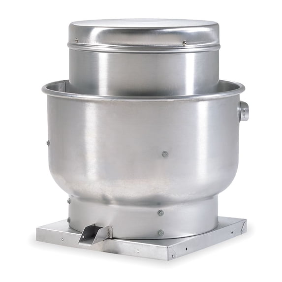 Dayton Upblast Ventilator Without Motor and Drive, Spun Aluminum, Wheel Dia. 14-3/4", Shaft Dia. Wheel End - 16D524