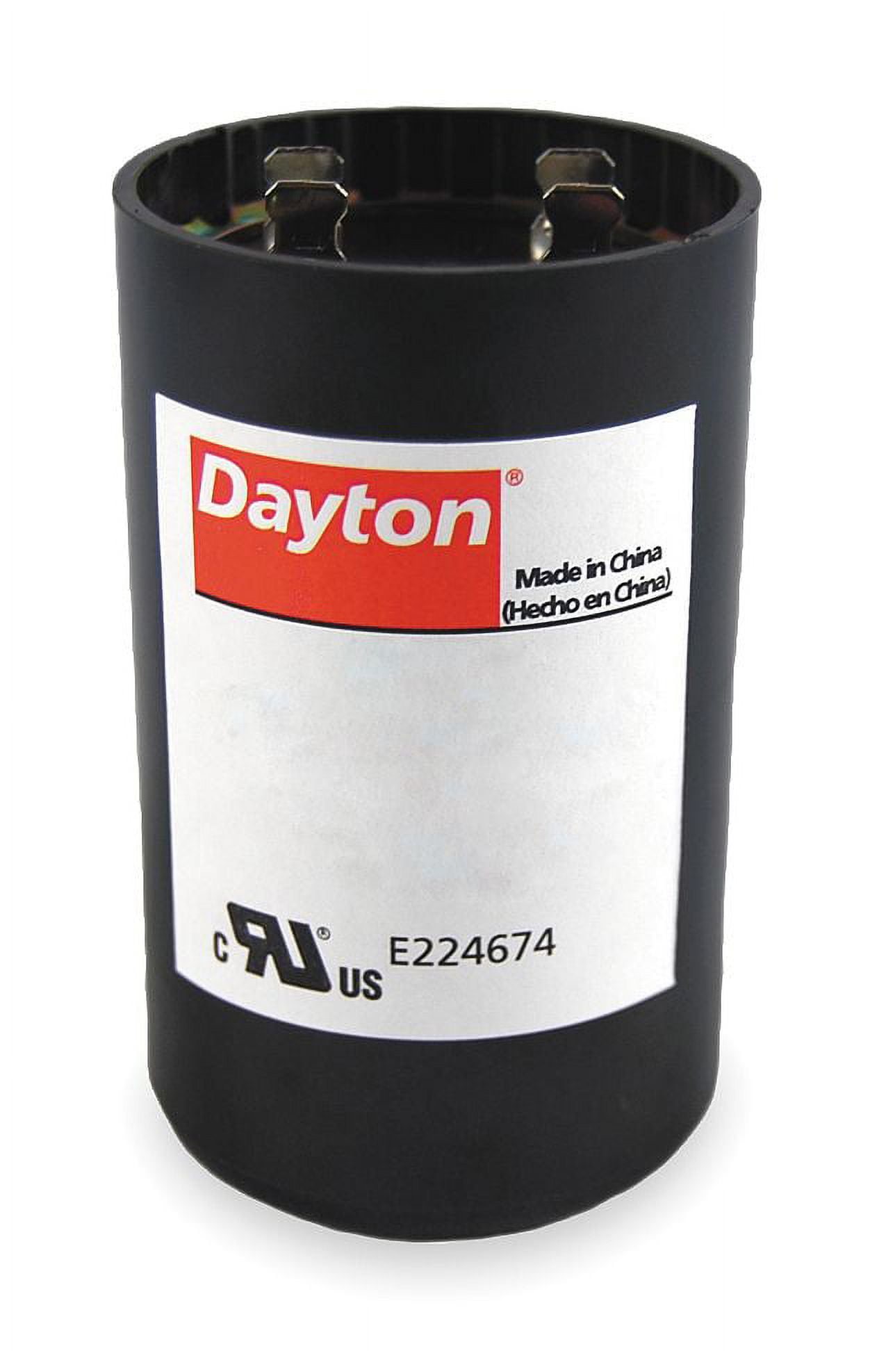 Dayton Round Motor Start Capacitor, 340-408 Microfarad Rating, 220-250VAC Voltage - 2MEU3