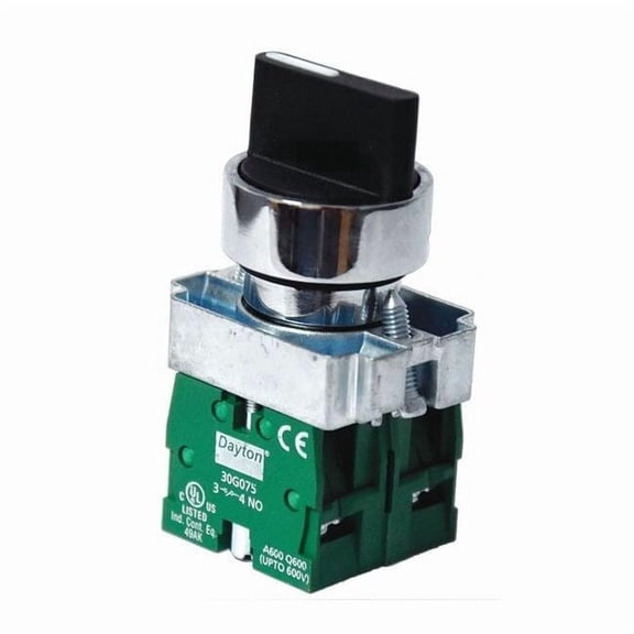 Dayton Selector Switch, Non-Illum, 3 Pos, 22 mm 30G273