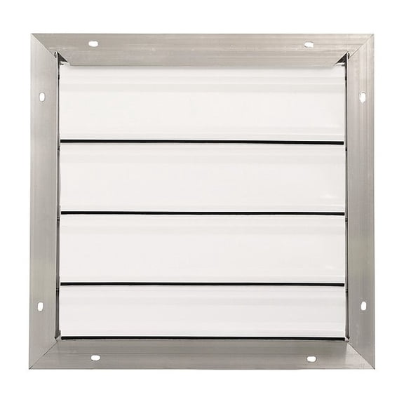 16 in 19"H-W 5.75"L Aluminum Backdraft Damper, 16-1/2 in x 16-1/2 in, Aluminum