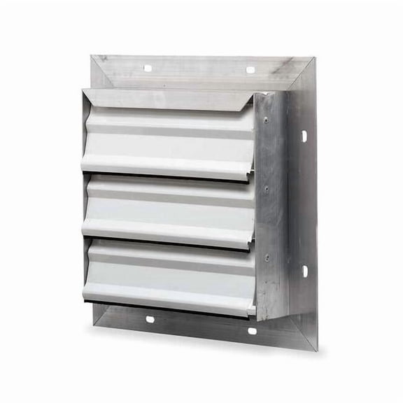 12 in 17"H-W 5.75"L Aluminum Wall Shutter, 14-1/2 in x 14-1/2 in, Aluminum 53DR12