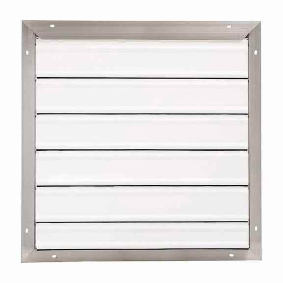 24 in 27"H-W 5.75"L Aluminum Backdraft Damper, 24-1/2 in x 24-1/2 in, Aluminum 3C308