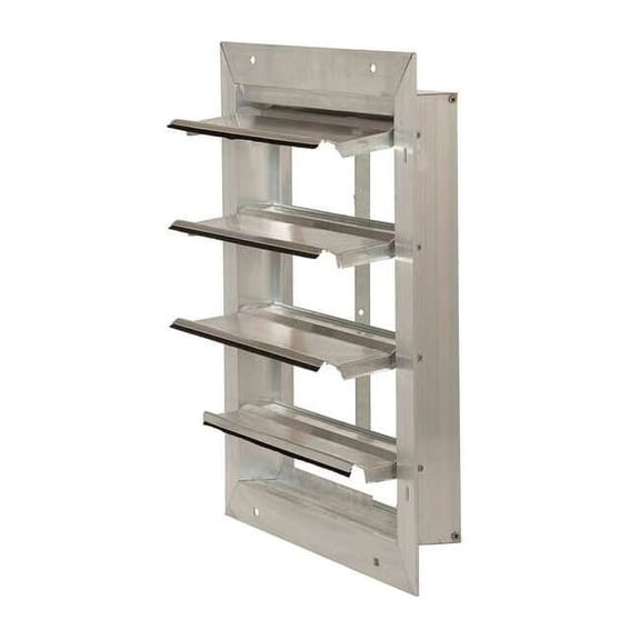 20 in 25"H-W 5.75"L Aluminum Wall Fan Shutter, 22-1/2 in x 22-1/2 in, Aluminum