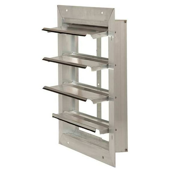 20 in 25"H-W 5.75"L Aluminum Wall Fan Shutter, 22-1/2 in x 22-1/2 in, Aluminum