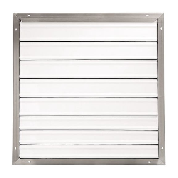 30 in 33"H-W 5.75"L Aluminum Backdraft Damper, 30-1/2 in x 30-1/2 in, Aluminum