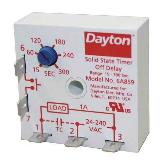 Dayton SinFunEncapTimingRelay, 240VAC, 5Pins 6A859