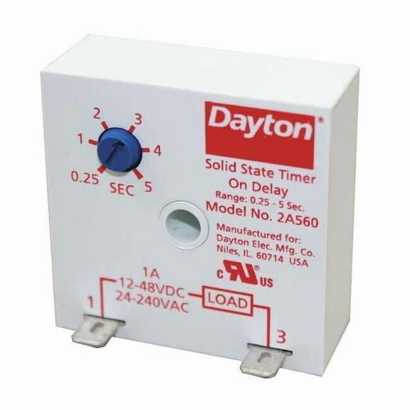 Dayton SinFunEncapTimingRelay, 240VDC, 2Pins 2A560